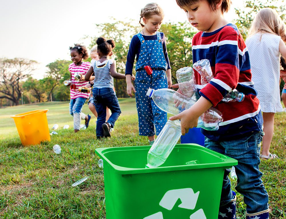 Group of kids school volunteer charity environment